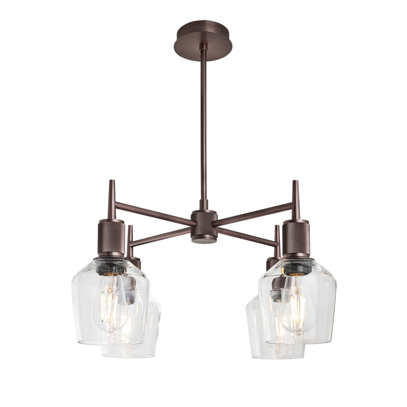 Henley 4 Arm Pendant Light -  Glass Schoolhouse 5.5 Inch