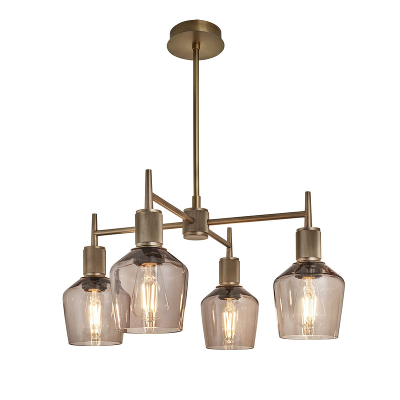 Henley 4 Arm Pendant Light -  Glass Schoolhouse 5.5 Inch