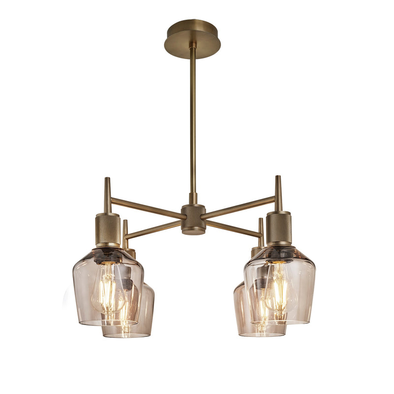 Henley 4 Arm Pendant Light -  Glass Schoolhouse 5.5 Inch