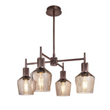 Henley 4 Arm Pendant Light -  Glass Schoolhouse 5.5 Inch