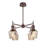 Henley 4 Arm Pendant Light -  Glass Schoolhouse 5.5 Inch