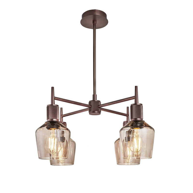 Henley 4 Arm Pendant Light -  Glass Schoolhouse 5.5 Inch