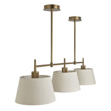 Henley Triple Bar Pendant Light - Natural Cotton Shades
