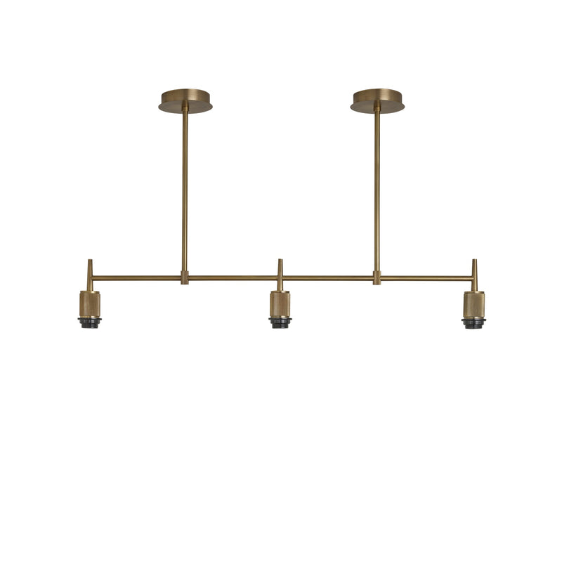 Henley Triple Bar Pendant Light - Natural Cotton Shades