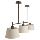 Henley Triple Bar Pendant Light - Natural Cotton Shades