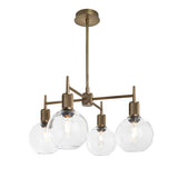 Henley 4 Arm Pendant Light - Glass Globe 7 Inch