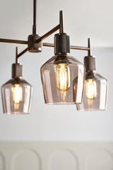 Henley 4 Arm Pendant Light -  Glass Schoolhouse 5.5 Inch