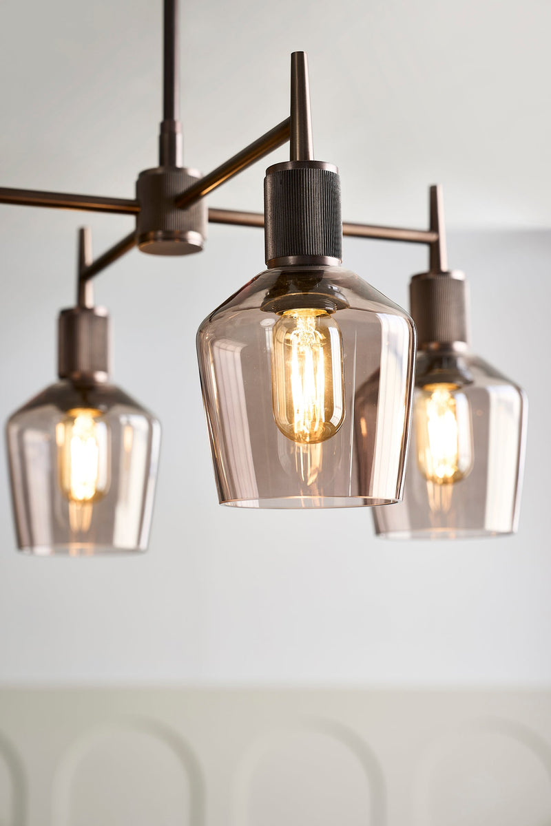 Henley 4 Arm Pendant Light -  Glass Schoolhouse 5.5 Inch