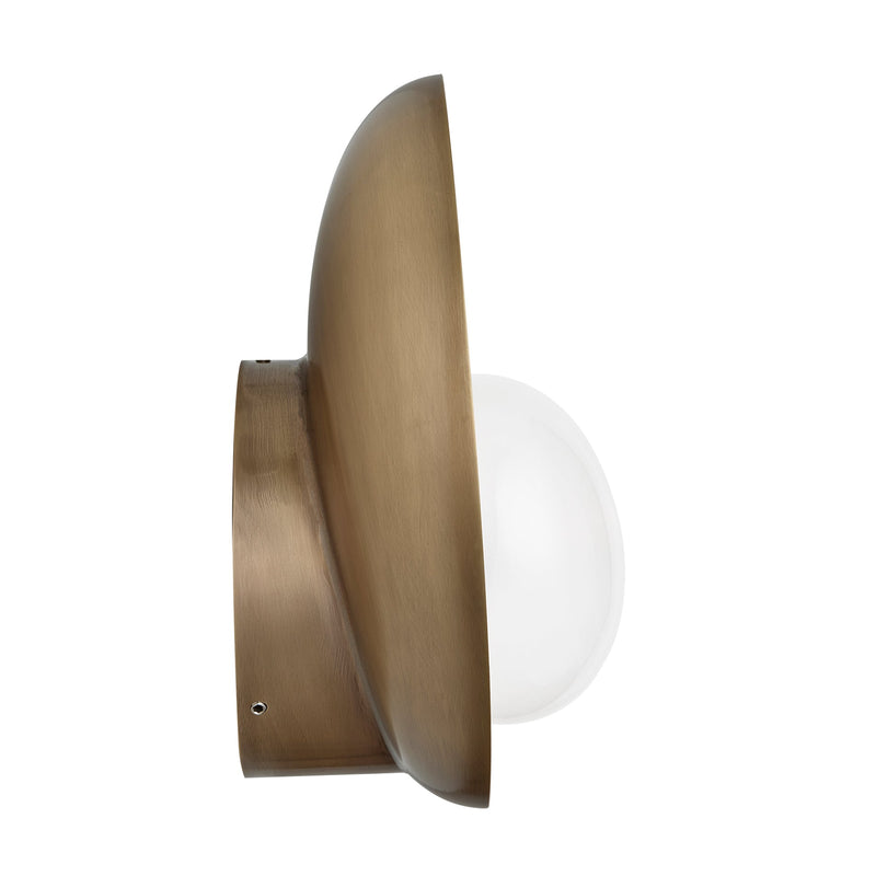 Hayle Outdoor & Bathroom Round Diffuser Wall Light - Brass