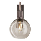 Henley Smoked Glass Globe Wall Light - 7 Inch - Mocha