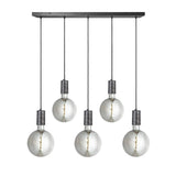Sleek Large Edison Cluster Lights - 5 Wire – Pewter