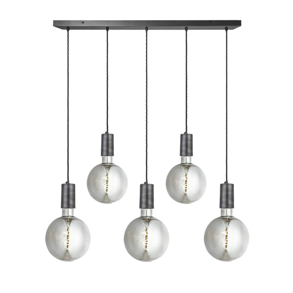 Sleek Large Edison Cluster Lights - 5 Wire – Pewter