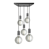 Sleek Large Edison Square Cluster Lights - 5 Wire – Pewter
