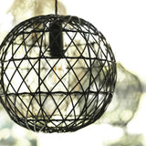 Coastal Rattan Ceiling Pendant Light - 12 inch - Globe