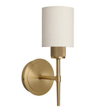 Knurled Cylinder Torch Wall Light -  Light Natural Cotton - Brass