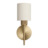 Knurled Cylinder Torch Wall Light -  Light Natural Cotton - Brass