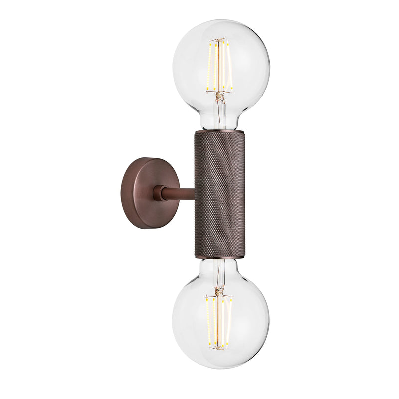 Knurled Edison Double Wall Light