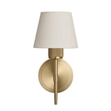 Knurled Empire Torch Wall Light - Light Natural Cotton - Brass