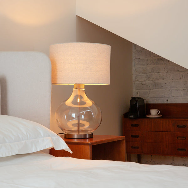Knurled Glass Drop Table Lamp - Bronze