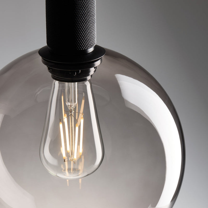 Knurled Glass Globe Pendant Light - 9 Inch
