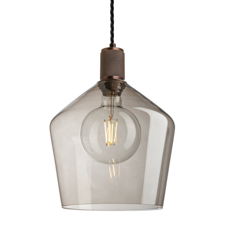 Knurled Glass Schoolhouse Pendant - 10 Inch