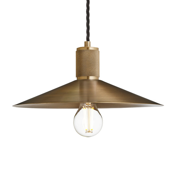 Knurled Slope Pendant Light  - Brass