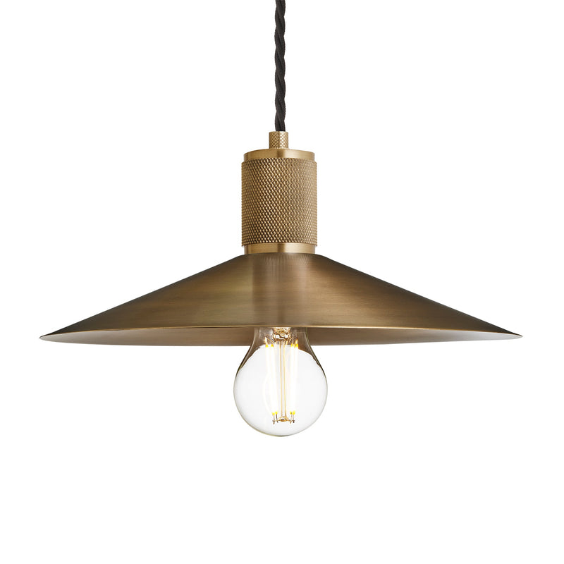Knurled Slope Pendant Light  - Brass
