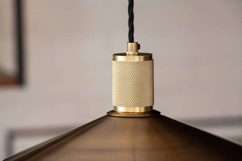 Knurled Slope Pendant Light  - Brass