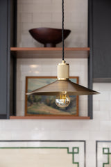 Knurled Slope Pendant Light  - Brass