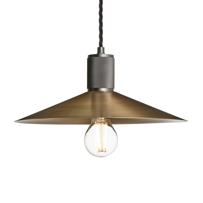 Knurled Slope Pendant Light  - Brass