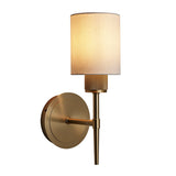 Knurled Cylinder Torch Wall Light -  Light Natural Cotton - Brass