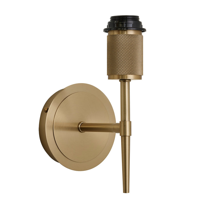 Knurled Cylinder Torch Wall Light -  Light Natural Cotton - Brass