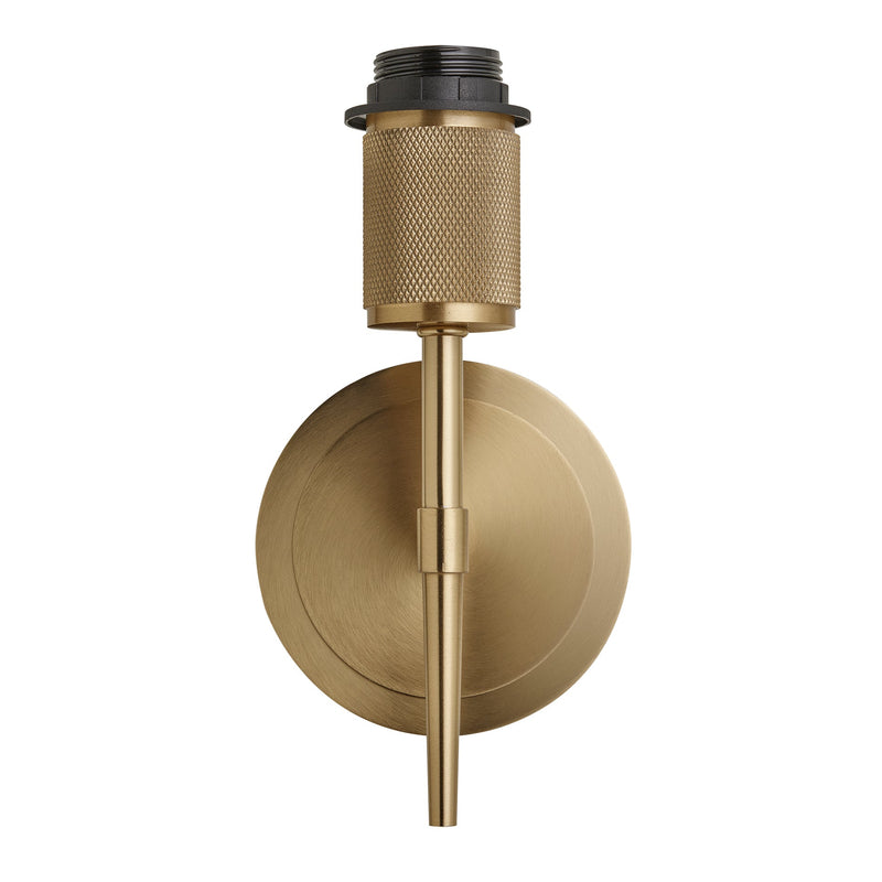 Knurled Empire Torch Wall Light - Light Natural Cotton - Brass