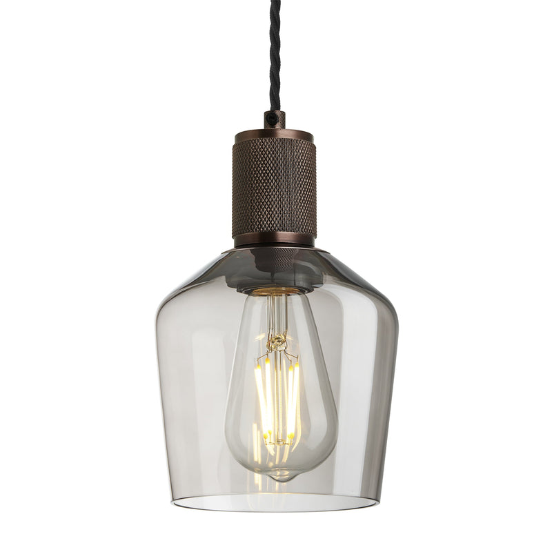 Knurled Glass Schoolhouse Pendant - 5.5 Inch