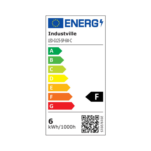 LED Edison Spiral Old Filament Dimmable Bulb - 6W E27 Globe G125 - Clear