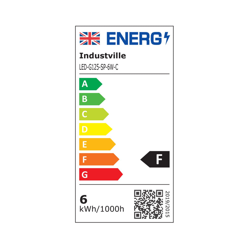 LED Edison Spiral Old Filament Dimmable Bulb - 6W E27 Globe G125 - Clear