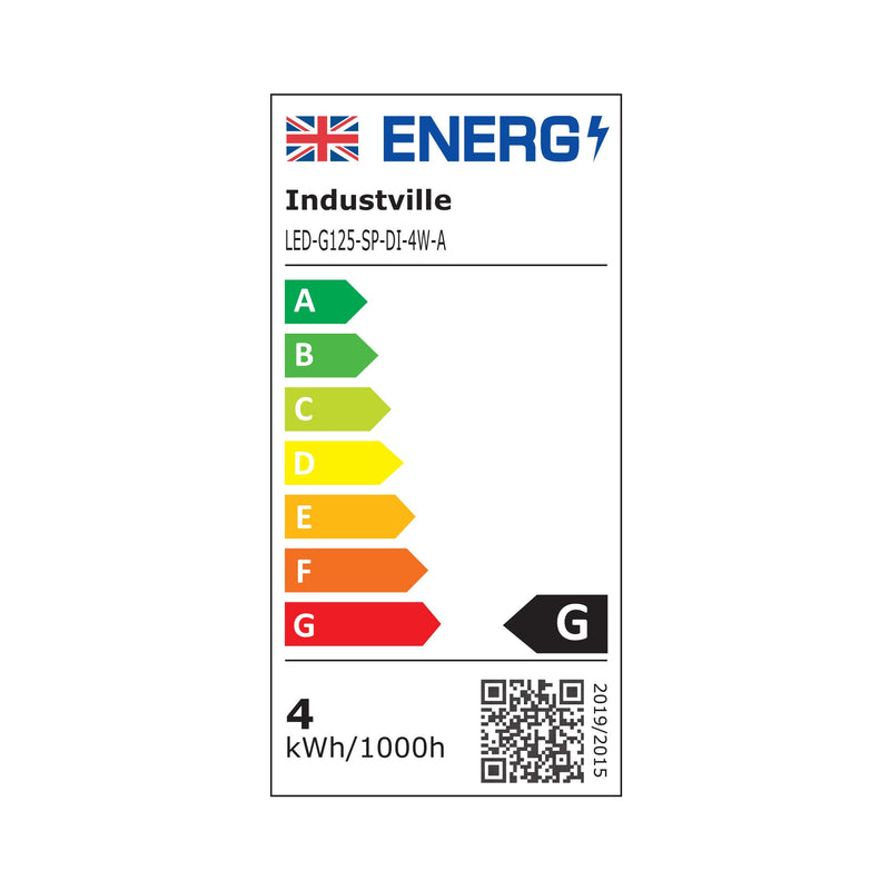 LED Spiral Edison Soft Filament Dimmable Bulb - 4W E27 Globe G125 - Diamond - Amber