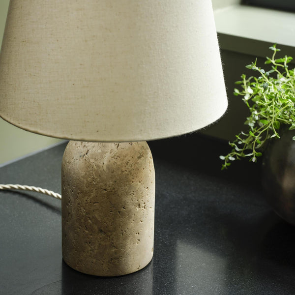 Travertine Cone Table Lamp