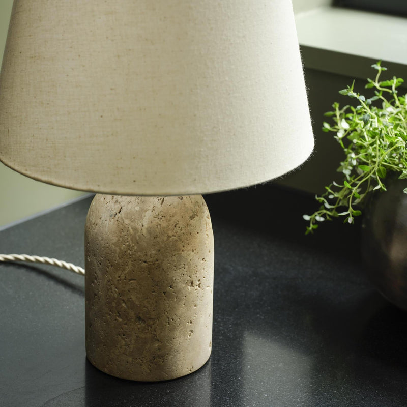 Travertine Cone Table Lamp
