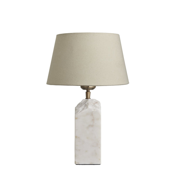 Marble Medium Ridge Table Lamp - White