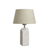 Marble Medium Ridge Table Lamp - White