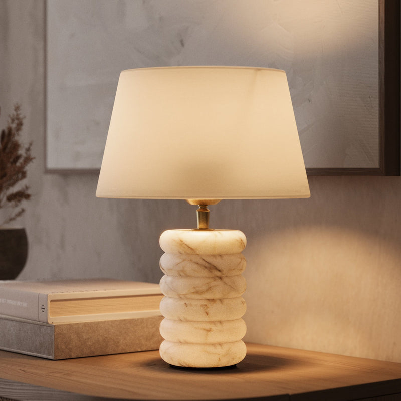 Alabaster Stone Dual Lit Table Lamp