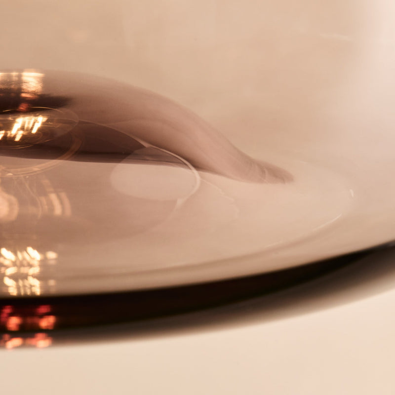 Preston Smoked Glass Mushroom Pendant Light - Mocha