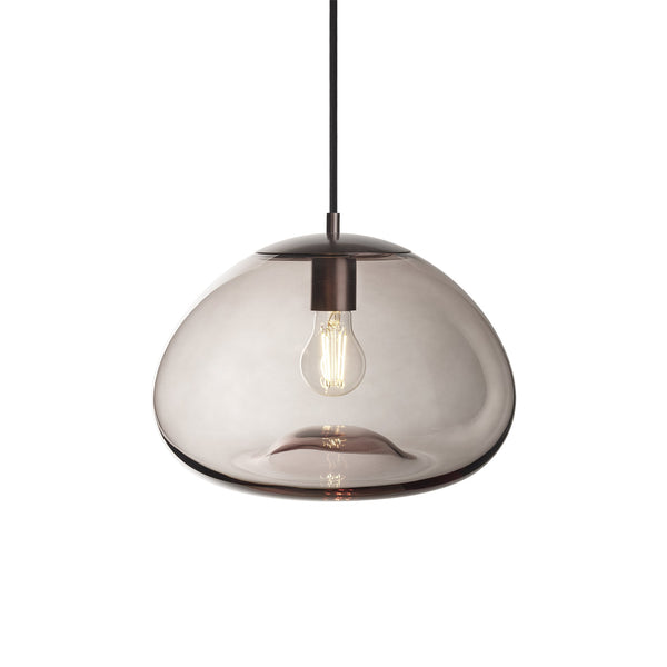 Preston Smoked Glass Mushroom Pendant Light - Mocha