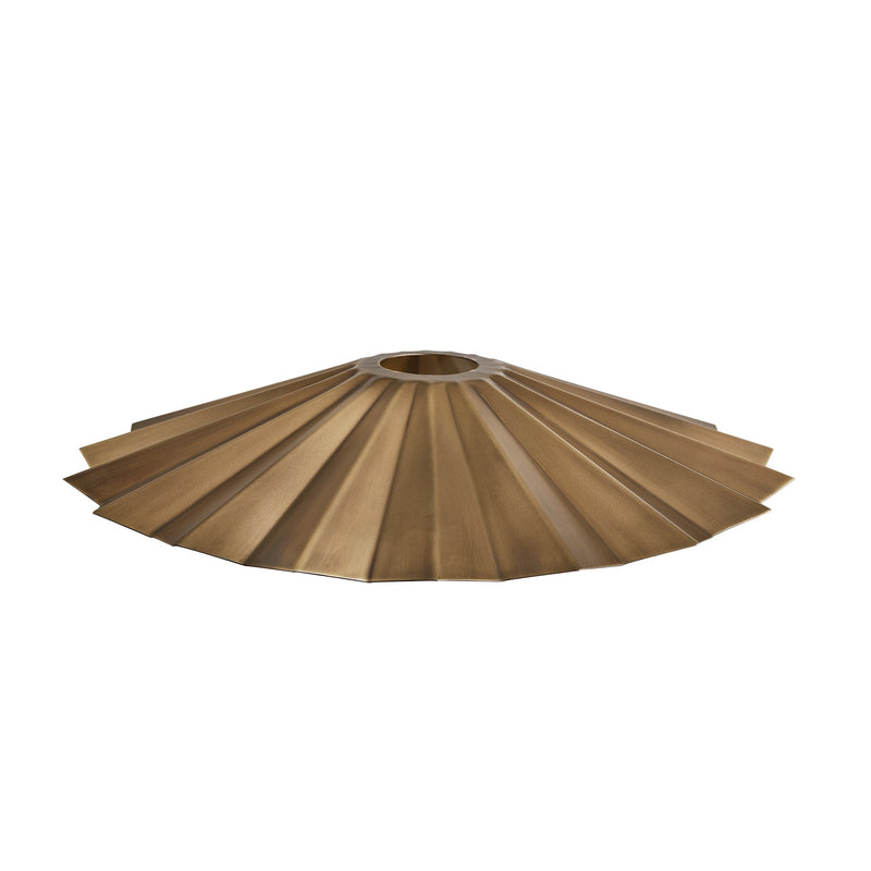 Knurled Pleated Slope Pendant Light - Brass
