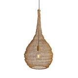 Beehive Wire Cage Metal Mesh Pendant Light - Drop - Brass