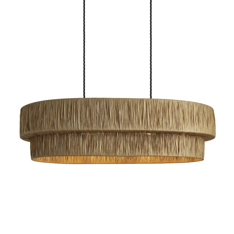 Raffia Layered Pendant Light - Natural