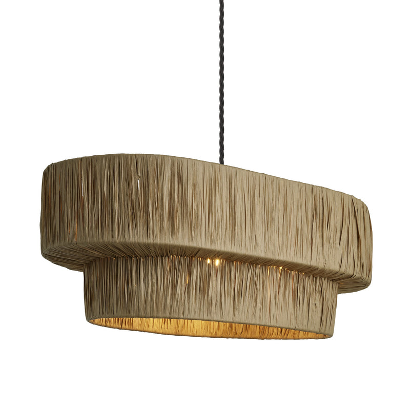 Raffia Layered Pendant Light - Natural