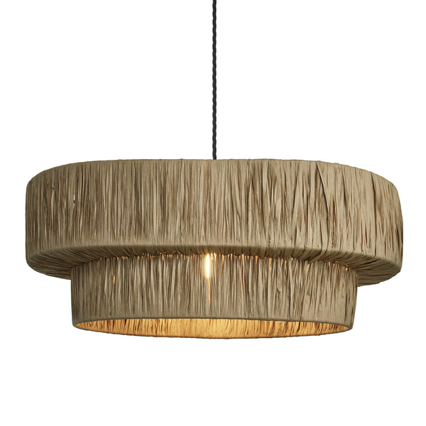 Raffia Layered Pendant Light - Natural