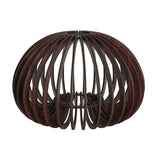 Rift Slatted Wooden Mushroom Wooden Pendant Light - Dark